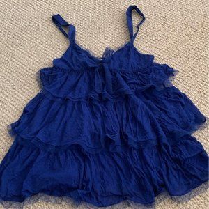 Victoria’s Secret blue tiered sparkly top, small with embellshments